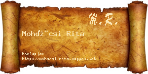 Mohácsi Rita névjegykártya