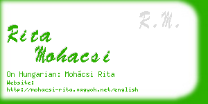 rita mohacsi business card